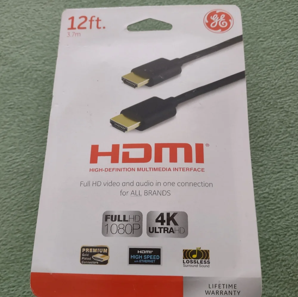 GE 12 ft. HDMI cord